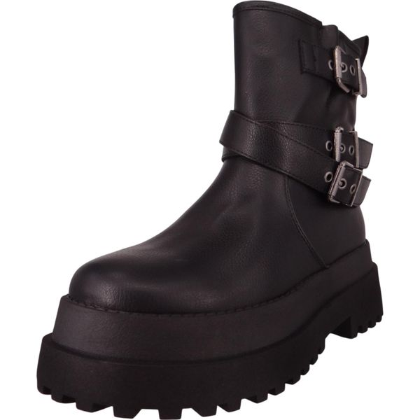 Buffalo Donna Stivaletto Elegante Pluto Farmer Biker 1270152 Nero-image