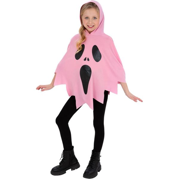 Smiffys - Costume Poncho Per Bambina SM1046 (Taglia Unica) (Rosa)-image