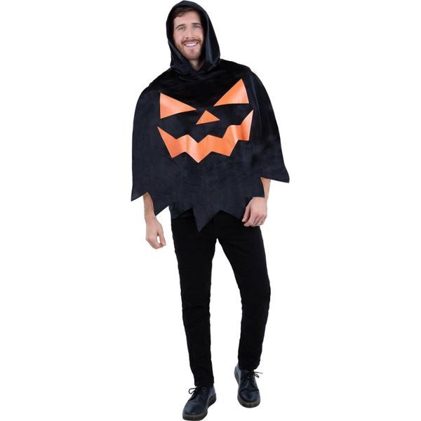 Smiffys - Costume Poncho Per Uomo SM1059 (Taglia Unica) (Nero/Arancione)-image