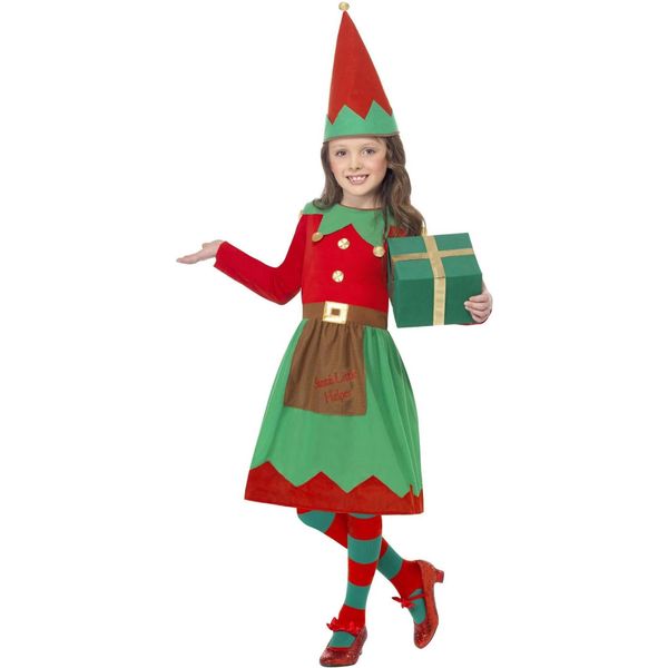 Smiffys - Costume "Piccolo Aiutante Di Babbo Natale"" - Ragazze SM1675 (128-134) (Rosso/Verde)"-image