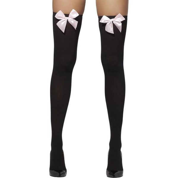 Fever - Calze Autoreggenti Da Donna SM2407 (Taglia Unica) (Nero/Bianco)-image