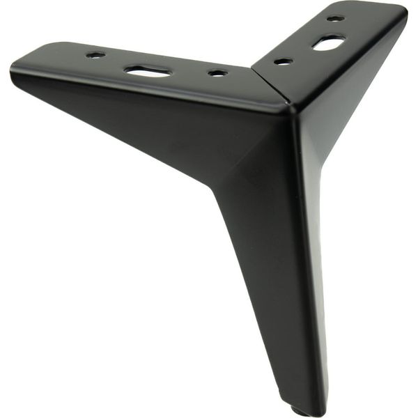 Gamba Per Mobili Star In Nero Opaco, Altezza 13 Cm, In Metallo, Adatta Per Divani, Poltrone E Mobili Tv, Incluse Le Guide Di Protezione Per Proteggere Il Pavimento, Design Moderno, Alta Qualità.-image