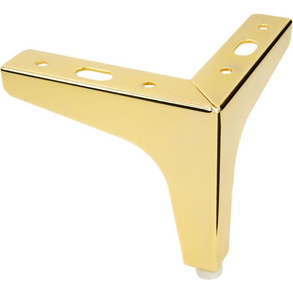 Ancoraggio Per Gambe Di Mobili In Cromo Oro, Altezza 10 Cm, Design Moderno Con Protezione Antigraffio, Ideale Per Arredi Minimalisti E Finiture Di Mobili Eleganti.-image