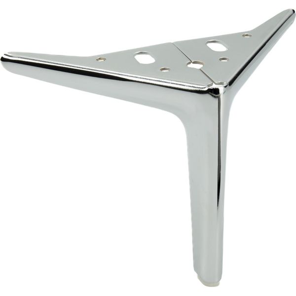 Elegante Gamba Per Mobili Cromata Argento Da 15 Cm, Piedini In Metallo Con Protezione Antigraffio Per Un Arredamento Moderno Ed Elegante.-image