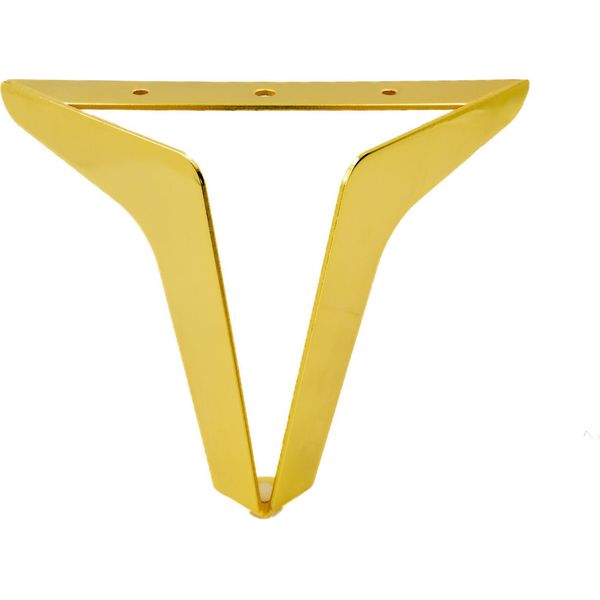 Gamba Per Mobili A Soppalco In Cromo Oro, Altezza 15 Cm, Struttura In Metallo Con Base Protettiva In Plastica, Design Unico Per Interni Eleganti.-image