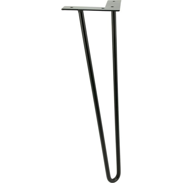Gamba Per Mobili A Forcella Nero Opaco 41 Cm - 2 Aste, Design Moderno Per Tavoli E Panche, Resistente E Versatile-image