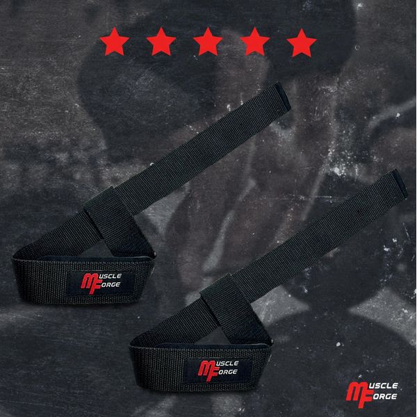 Cinghie Di Sollevamento Incrociate Nere Muscleforge-image