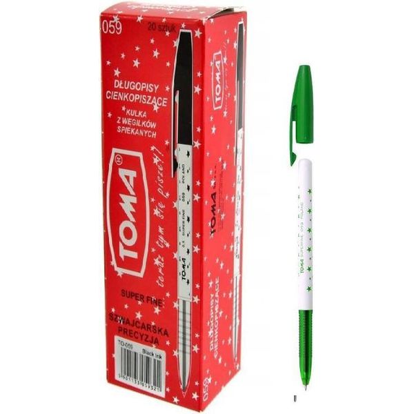 Toma Superfine To-059 Verde Biros 20 Pz-image