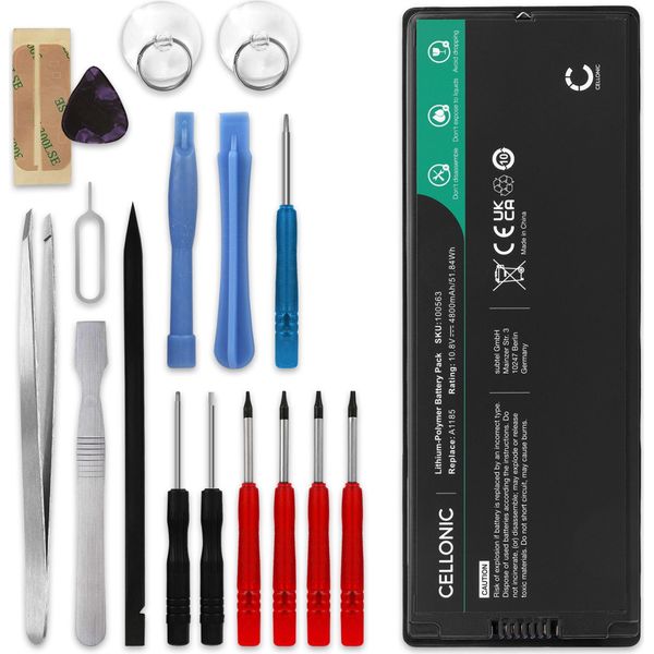 Subtel Batteria Di Ricambio Per Macbook 13 - A1181 - (2006 - 2009) 5000Mah Laptop Battery 661-3958/661-4254/661-4413/A1185 + Set Di Strumento Per Pc Portatile Notebook-image