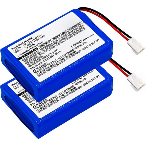 Subtel, Batteria Per Terminale Di Pagamento / Pos Compatibile Con Ctms Eurodetector, 1ICP62/34/48 1S1P (7.4V, 1000Mah) 2 Pezzi-image