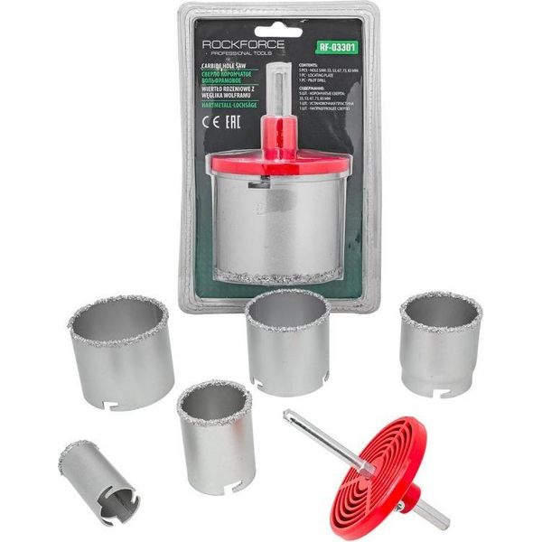 Set Di Carotatori Per Piastrelle In Gres Porcellanato 7 Pezzi 33 53 67 73 83 Mm-image