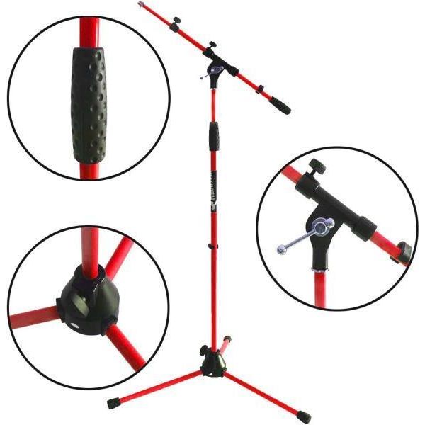Asta Microfonica Keepdrum MS106 Rd Rossa Con Asta-image