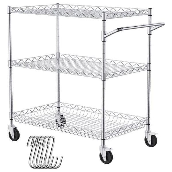 Carrello A 3 Strati - Carrello - Organizzatore - Magazzino Da Cucina - Carrello Di Servizio-image