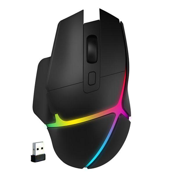 Mouse Da Gioco Bluetooth Senza Fili Rgb Ergonomico Senza Fili 2.5G Nero Mouse Da Gioco-image
