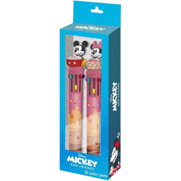 Topolino E Minnie, Biro A Dieci Colori In Confezione Da 2 Pz-image