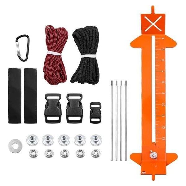 Kit Dima Per Braccialetti 2 In 1 - Tessitura Di Lunghezza Regolabile, Artigiano Fai Da Te - Kit Di Strumenti Per Paracord Con Cordino E Fibbie (Arancione)-image