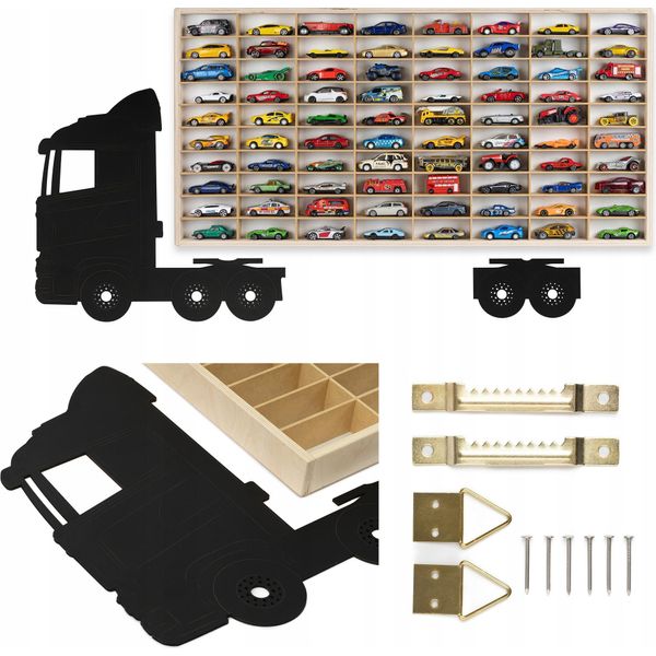 Scaffale Per Macchinine Hot Wheels 80 Spazi Per Macchinine Camion Organizzatore-image