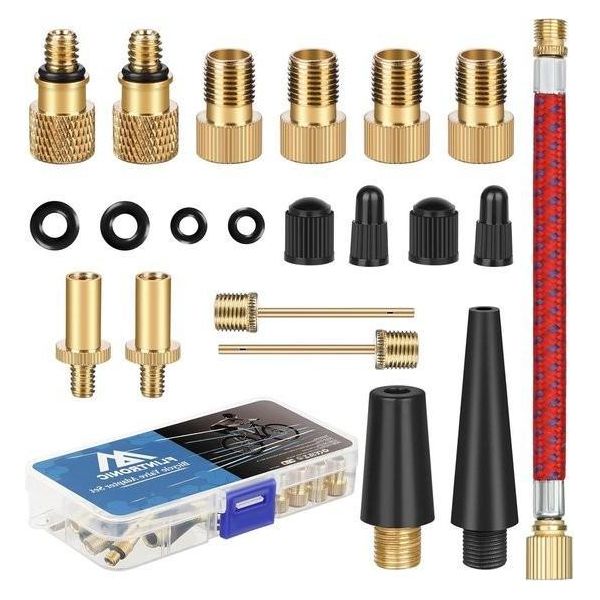 Set Di Adattatori Per Valvole Da Bicicletta - Pompa A Sfera Pompa D'aria Adattatore Per Compressore Dv Sv Av Adattatore Per Valvole Da Bicicletta-image