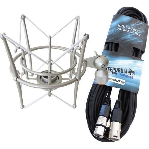 Keepdrum MS089SV Ragno Microfonico In Argento Con Cavo-image