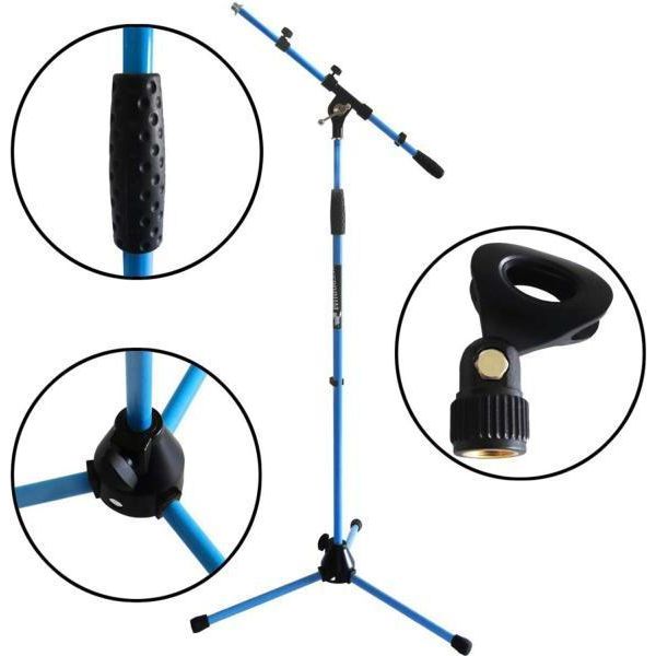 Asta Microfonica Keepdrum MS106 Bl Blu Con Morsetto-image