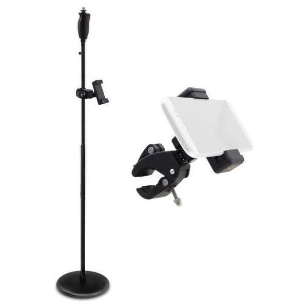 Asta Microfonica Keepdrum MS124 Ad Una Mano Con Supporto Smarthpone-image