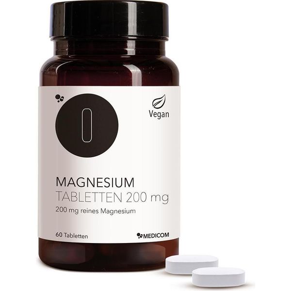 Medicom Compresse Di Magnesio 200 Mg 60 Capsule, Per Muscoli E Nervi-image