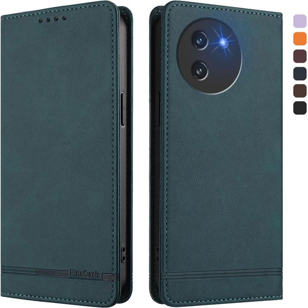 Custodia Per Doogee Note 59 / Note 59 Pro, Custodia Retro In Finto Cuoio Con Supporto E Slot Per Carte Verde-image