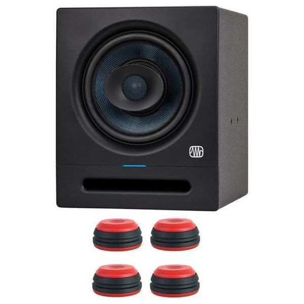 Presonus Studio Monitor Eris Pro 8 Con Piedini Per Diffusori Rosso-image