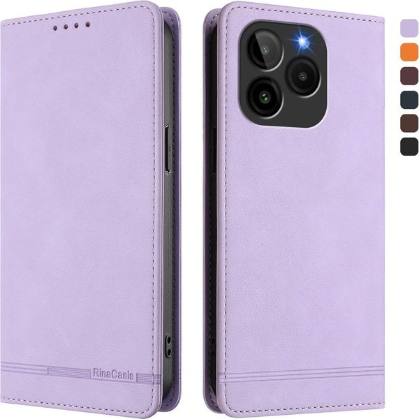 Custodia Per Blu Bold K10/Blu G54, Custodia Retro In Finto Cuoio Con Supporto E Slot Per Carte Purple-image
