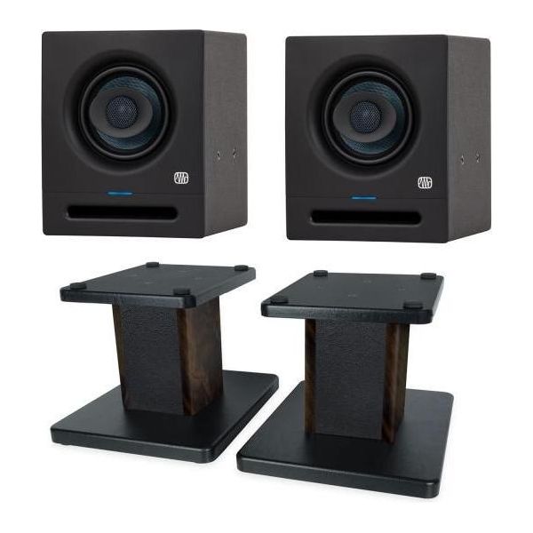 Presonus Studio Monitor Eris Pro 4 1 Coppia Con Supporto Per Diffusori In Noce-image