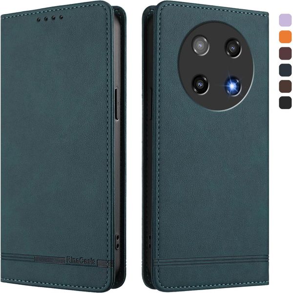 Custodia Per Coolpad C16, Custodia Retro In Finto Cuoio Con Supporto E Slot Per Schede Verde-image