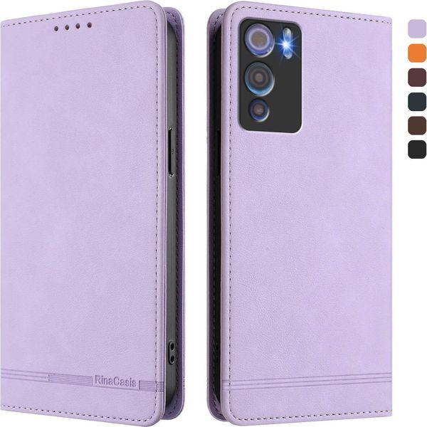 Custodia Per Doogee N60 Pro, Custodia Retro In Finto Cuoio Con Supporto E Slot Per Carte Purple-image