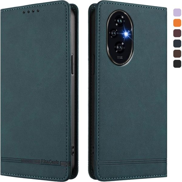 Custodia Per Honor 200, Flip Case In Finto Cuoio Retrò Con Supporto E Slot Per Carte Di Credito Verde-image