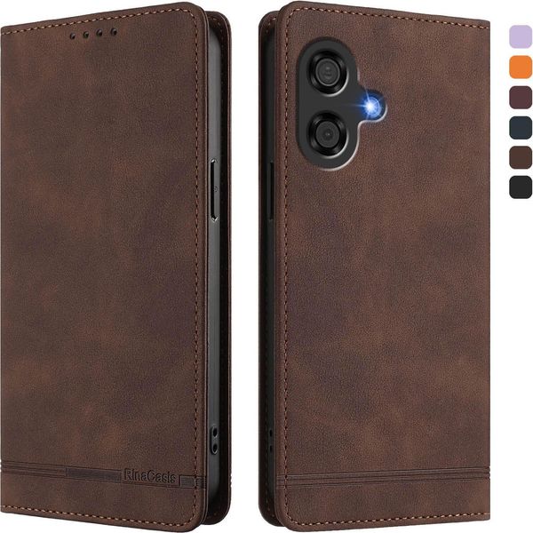 Custodia Per Coolpad 40I, Flip Case In Finto Cuoio Retrò Con Supporto E Slot Per Carte Di Credito Marrone-image