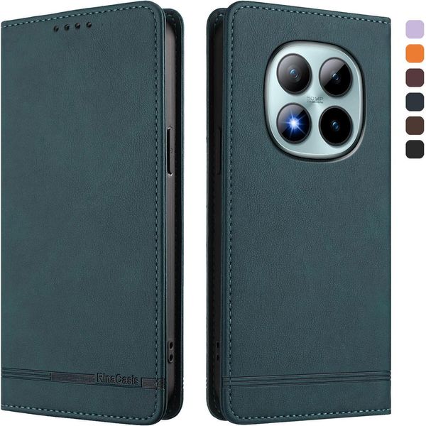 Custodia Per Xiaomi Redmi Note 15 Pro+, Custodia Retro In Finto Cuoio Con Supporto E Slot Per Schede Verde-image
