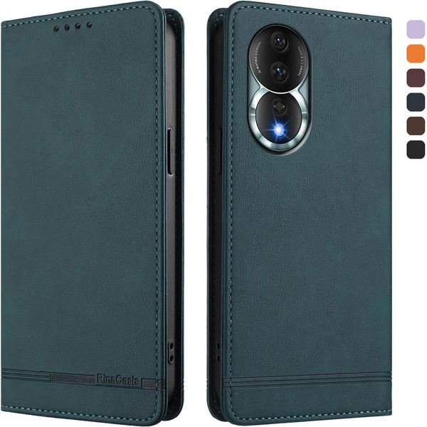 Custodia Per Honor 80, Flip Case In Finto Cuoio Retrò Con Supporto E Slot Per Carte Di Credito Verde-image
