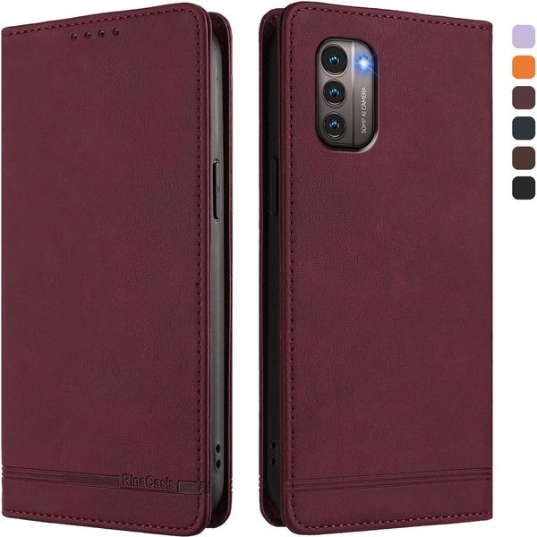 Custodia Per Nokia G21/Nokia G11, Custodia Retro In Finto Cuoio Con Supporto E Slot Per Carte Rosso-image