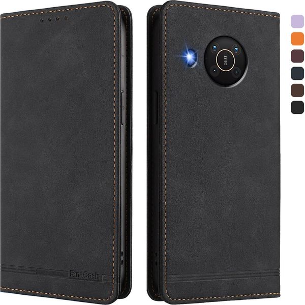 Custodia Per Nokia X20/Nokia X10, Custodia Retro In Finto Cuoio Con Supporto E Slot Per Schede Nero-image