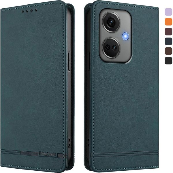Custodia Per Oppo K11 5G, Custodia Retro In Finto Cuoio Con Supporto E Slot Per Carte Verde-image