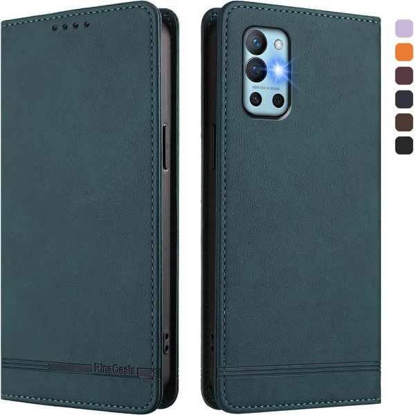 Custodia Per Oneplus 8T /Oneplus 9R, Custodia Retro In Finto Cuoio Con Supporto E Slot Per Schede Verde-image