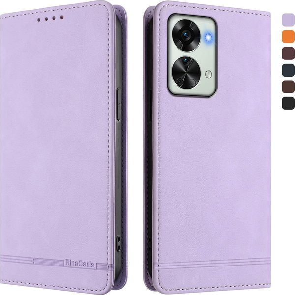 Custodia Per Oneplus Nord 2T, Custodia Retro In Finto Cuoio Con Supporto E Slot Per Carte Purple-image