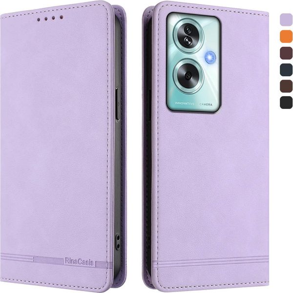 Custodia Per Oppo A79 5G, Custodia Retro In Finto Cuoio Con Supporto E Slot Per Carte Purple-image