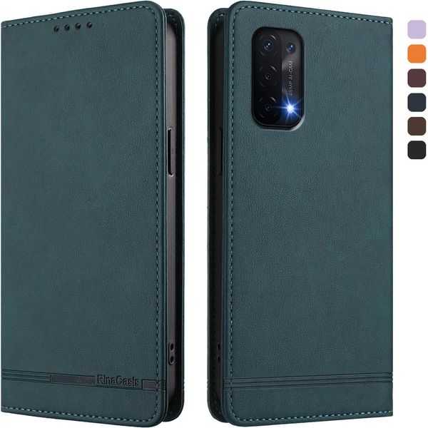 Custodia Per Oneplus Nord N200 5G, Custodia Retro In Finto Cuoio Con Supporto E Slot Per Schede Verde-image
