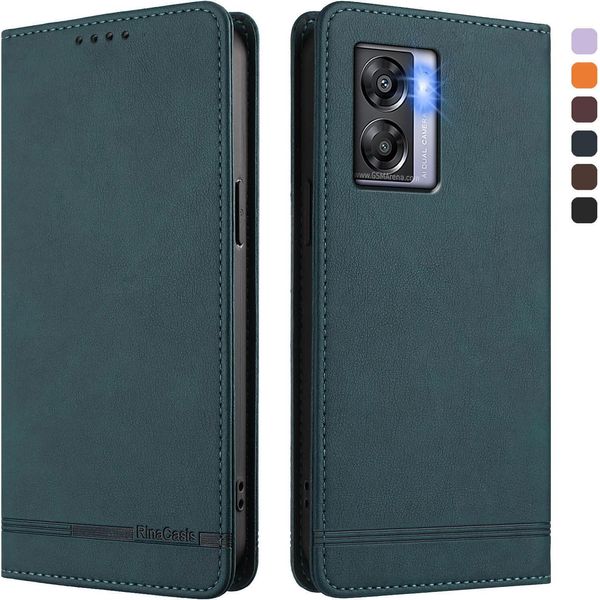Custodia Per Oppo K10 5G, Custodia Retro In Finto Cuoio Con Supporto E Slot Per Carte Verde-image