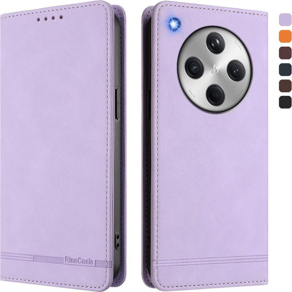 Custodia Per Oppo Find X8, Custodia Retro In Finto Cuoio Con Supporto E Slot Per Carte Purple-image