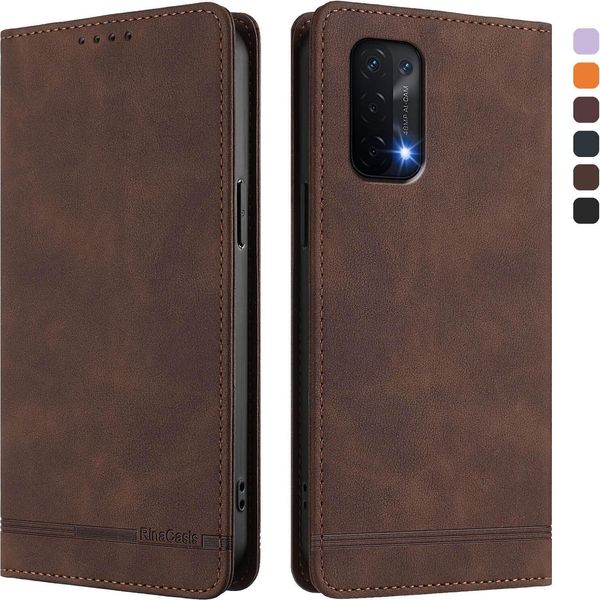 Custodia Per Oneplus Nord N200 5G, Custodia Retro In Finto Cuoio Con Supporto E Slot Per Carte Di Credito Marrone-image