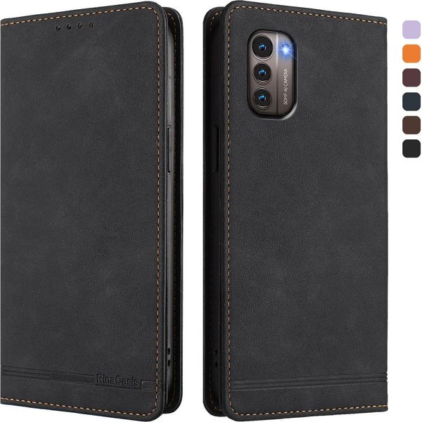 Custodia Per Nokia G21/Nokia G11, Custodia Retro In Finto Cuoio Con Supporto E Slot Per Carte Di Credito Nero-image