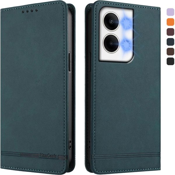 Custodia Per Oppo Reno9 /Reno9 Pro 5G, Custodia Retro In Finto Cuoio Flip Con Supporto E Slot Per Carte Verde-image