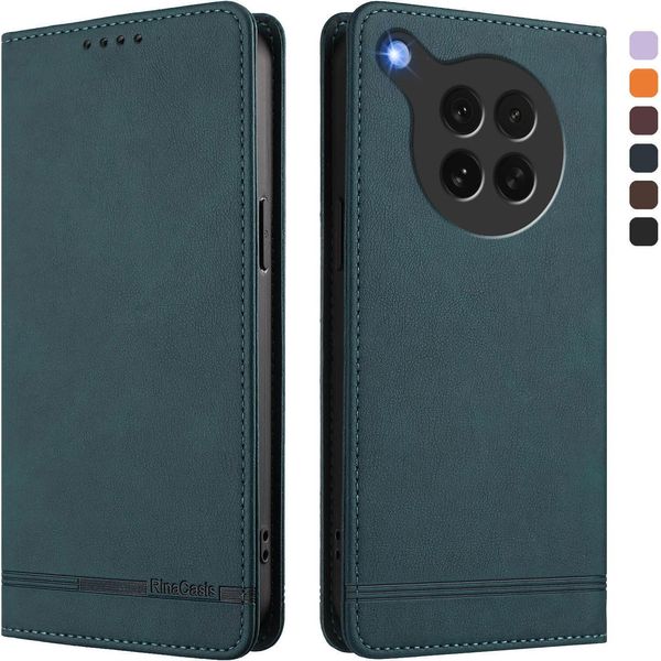 Custodia Per Oppo Find X8S, Custodia Retro In Finto Cuoio Flip Con Supporto E Slot Per Carte Verde-image