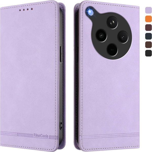 Custodia Per Oppo Find X8S+, Custodia Retro In Finto Cuoio Con Supporto E Slot Per Carte Purple-image